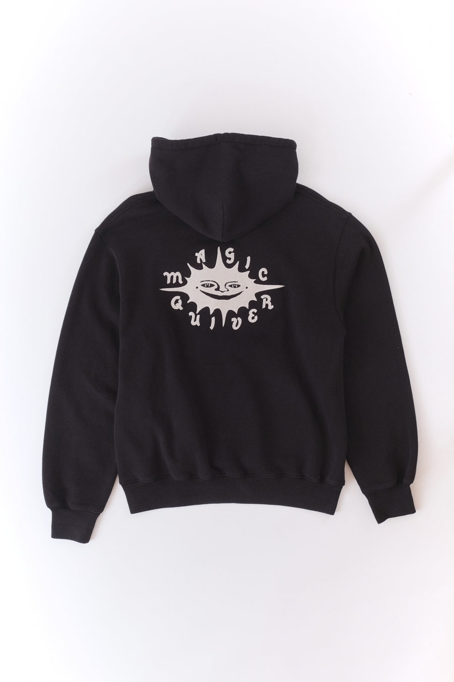 Magic Quiver - Embroidered Sun Hoodie - Black